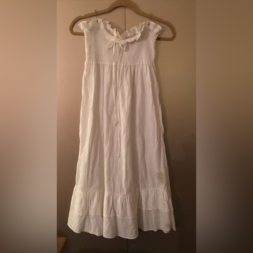White Strapless Summer Dress